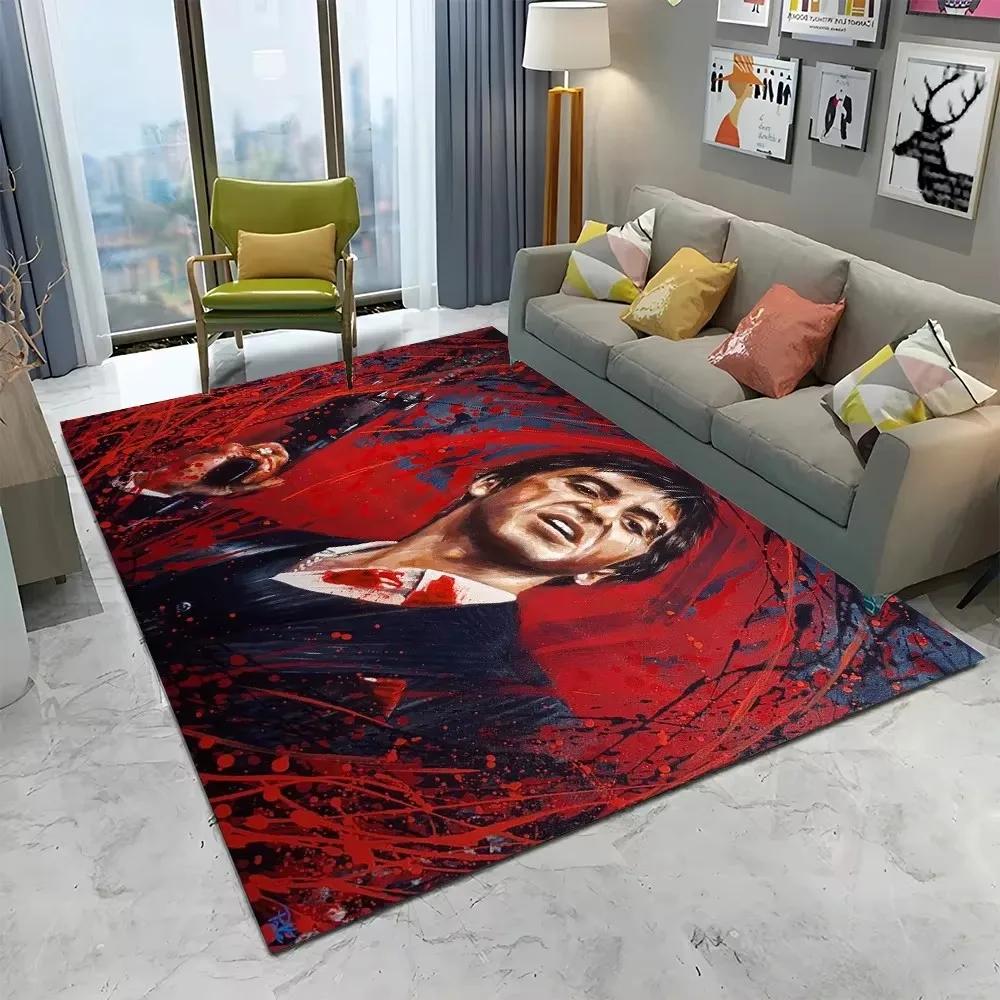 VIKAMA Scarface 3D Visual Rug Tony Classic Movie Carpet Non Slip Floor Mat Living Room Bedroom Sofa Decor Kids Playroom