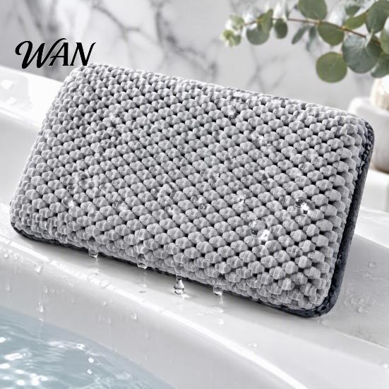 Comfortable Bathtub Pillow Bath for Tub, with Non-slip Suction Cups, Pilow Elastic Spa Head & Neck Support, Ergonomic Mesh Cushion Relaxing Relief