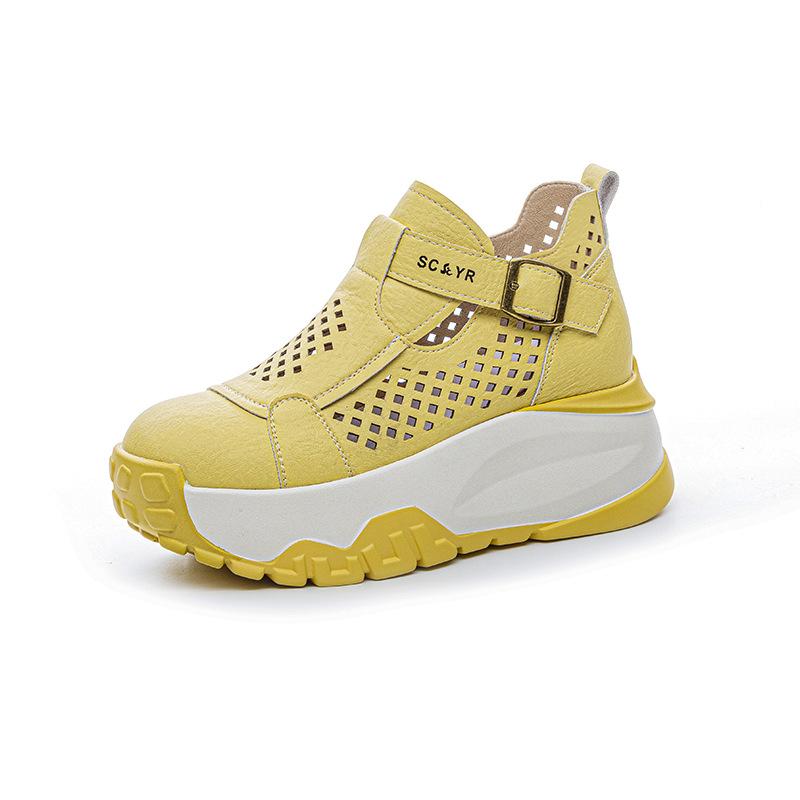 Thick-soled Hollow-out Breathable Women's Sandals 2025 Summer New Casual Fashion One 2025 Wenzhou Source Factory Women's Shoes