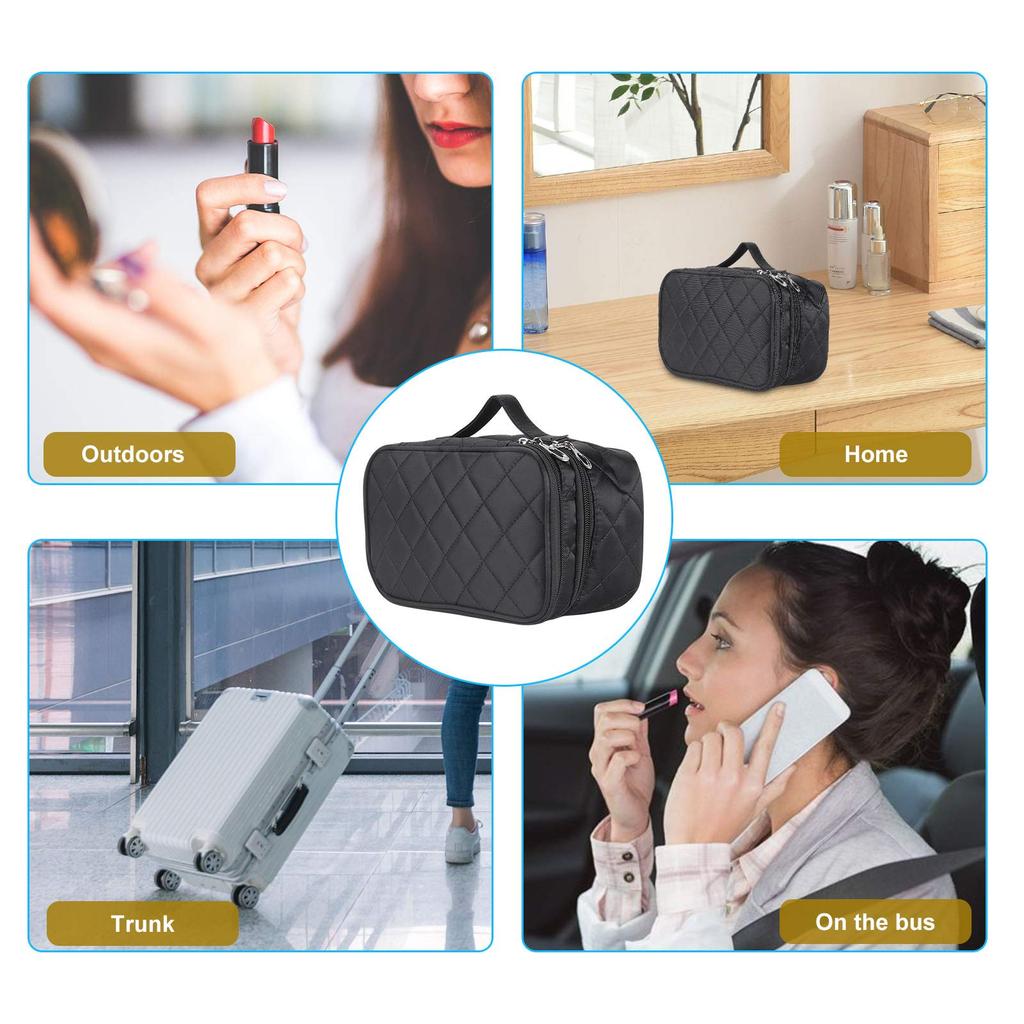 Sanfire Makeup Storage Cosmetic Multifunctional Makeup Brush Storage Wash Travel Accessories Storage Large Capacity for Travel and Business Trips