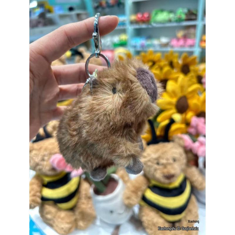 Плюшевая игрушка в стиле Jellycat: Кукла-топпер "Кролик и Медведь с тремя бирками" - Идеальный подарок на день рождения для девочек