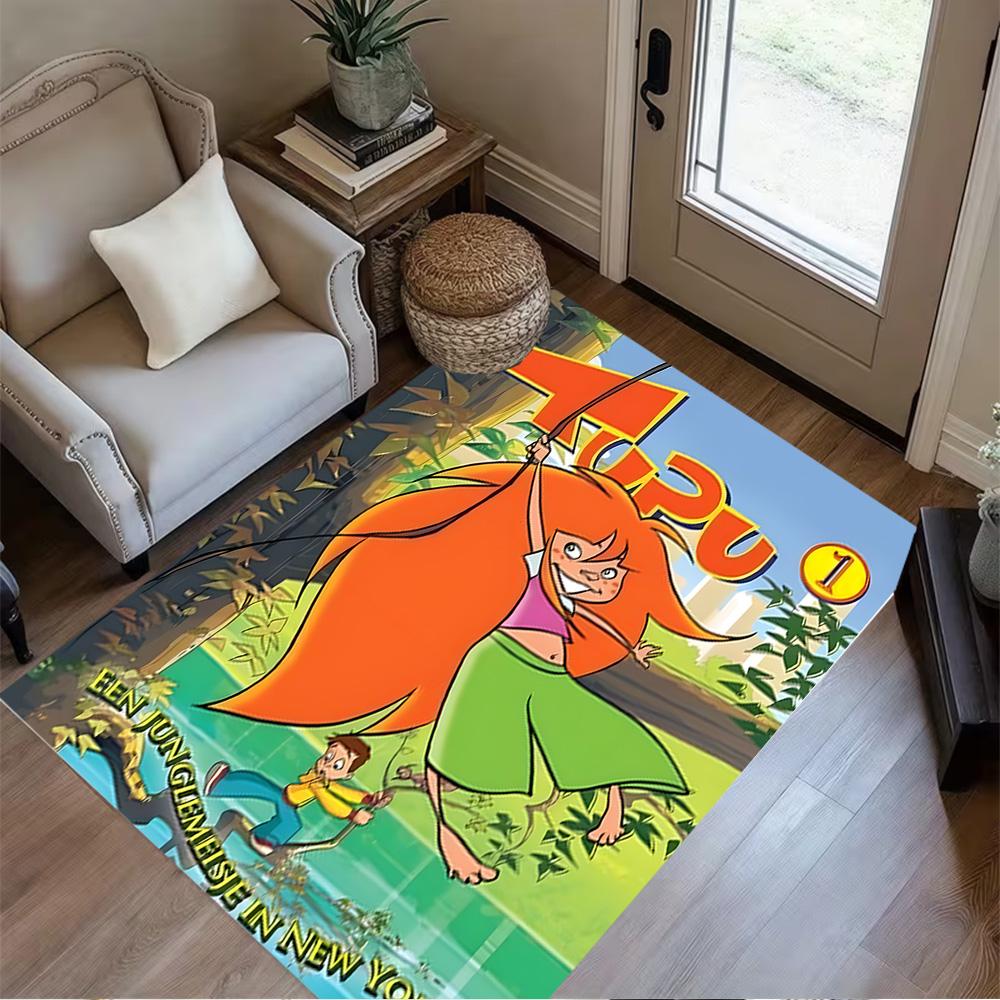 Through Sky. Area Rug Perfect for Hallway Study room Balcony Entryway Anti-slip Rug Anime Office Decor Wedding Party Gift