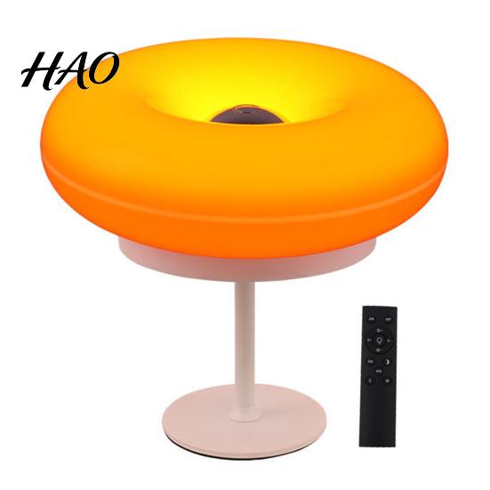 Modern Aesthetic Home Lighting RGB Donut Wall Lamp, Rechargeable Touch Control Night Light with Remote, Multi Mode Strobe Dimmable Color Changing