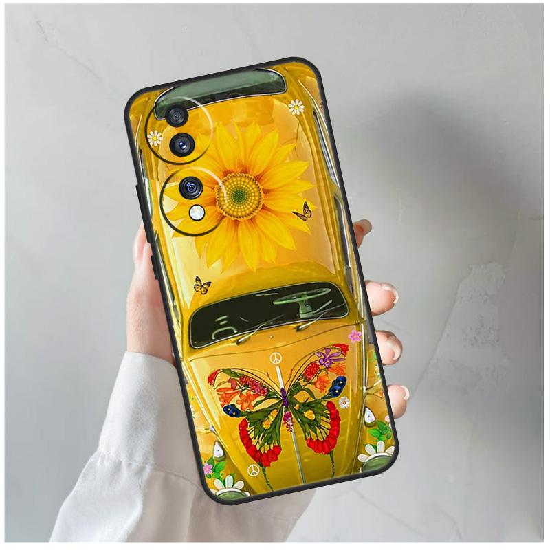 Чехол Hippie Peace Bus and Sunflower для Honor 90 Lite 50 70 Magic 5 6 Pro X6 X7 X8 X9 X6a X7a X8a X9a X9b X8b