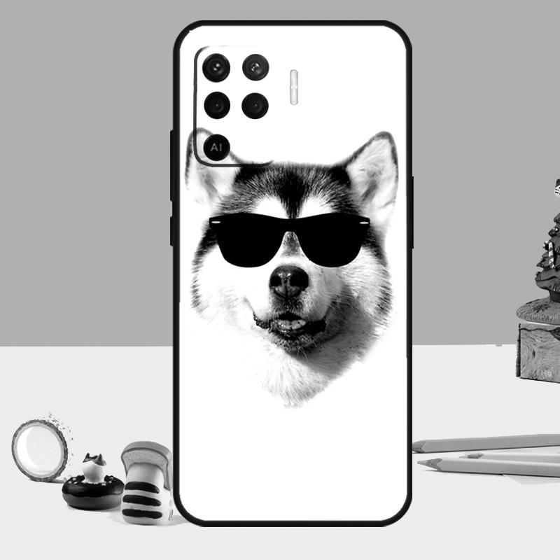 Чехол для животного собаки хаски для Oppo A98 A78 A58 A18 A38 A74 A94 A54 A15 A17 A57 A6 A5 Pro A16 A76 A96 A40 A60 A80