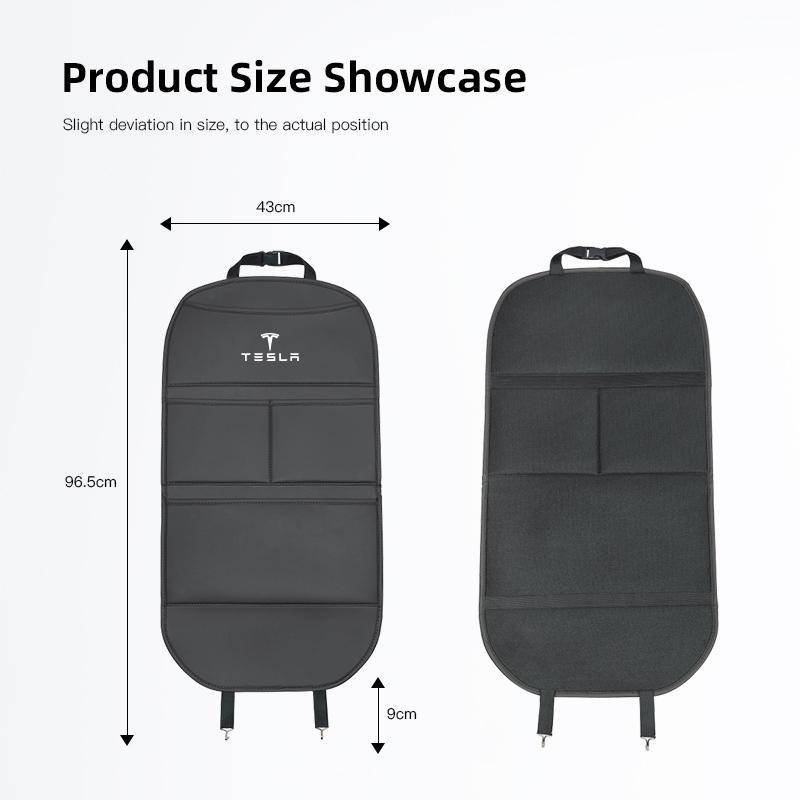 CRWOQ1 PU Leather Car Seat Back Protective Cover Anti Kick Pad For Tesla Model 3 Model S Model X Model Y Cybertruck Roadster SpaceX