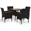 Day and Night - Day and Night Garden Furniture 5 Pieces Black Synthetic Rattan and Acacia