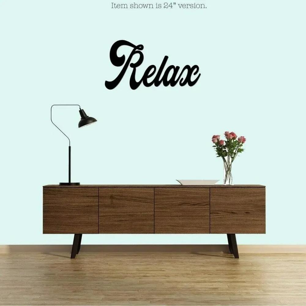 1 шт. Металлическая настенная табличка со словом Настенное искусство Домашний декор Расслабься Декоративные железные изделия Настенный декор Металлическое настенное украшение Наклейка на стену