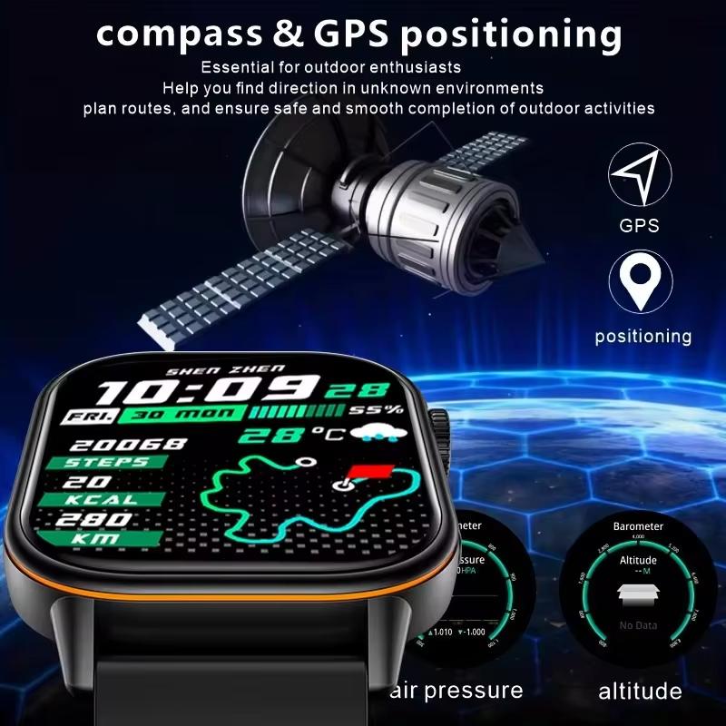 Новые умные часы Ultra GPS 2025 года, водонепроницаемость 5 ATM, встроенный двухдиапазонный GNSS-компас, Bluetooth-звонки, военный спортивный дизайн, мужские двухдиапазонные GNSS-часы.