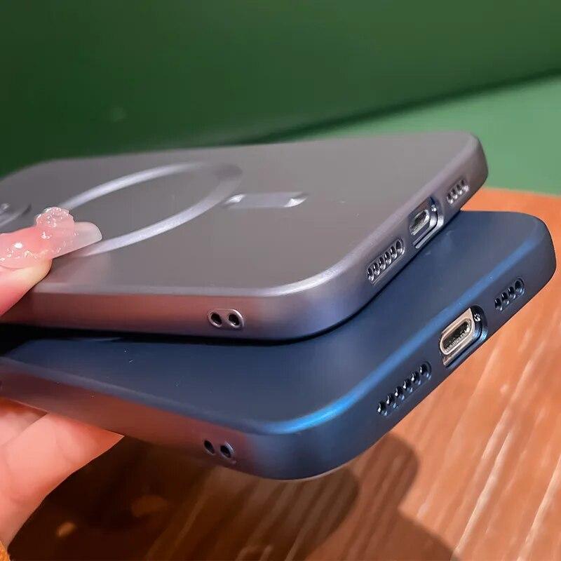 Роскошные чехлы для телефонов Magsafe с магнитной защитой линз для iPhone 15 14 11 13 12 Pro Max Plus, аксессуары для беспроводной зарядки
