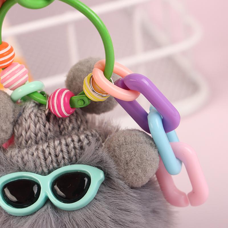 Угольный шар, цветная сумка, плюшевый брелок, имитация плюша, кулон, кулон для волос