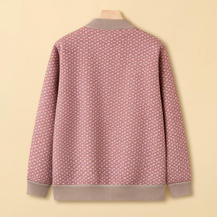 Женская Мать и Жена Одежда Осень и Зима Плюс Флисовый Топ 70-летняя Бабушка Кардиган Куртка Среднего и Пожилого возраста Свитер Куртка