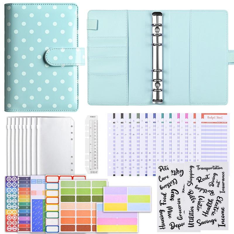 New A6 Pu Leather Notebook Binder Refillable 6 Ring Budget Binder For A6 Filler Paper, Loose Leaf Personal Planner Binder Cover