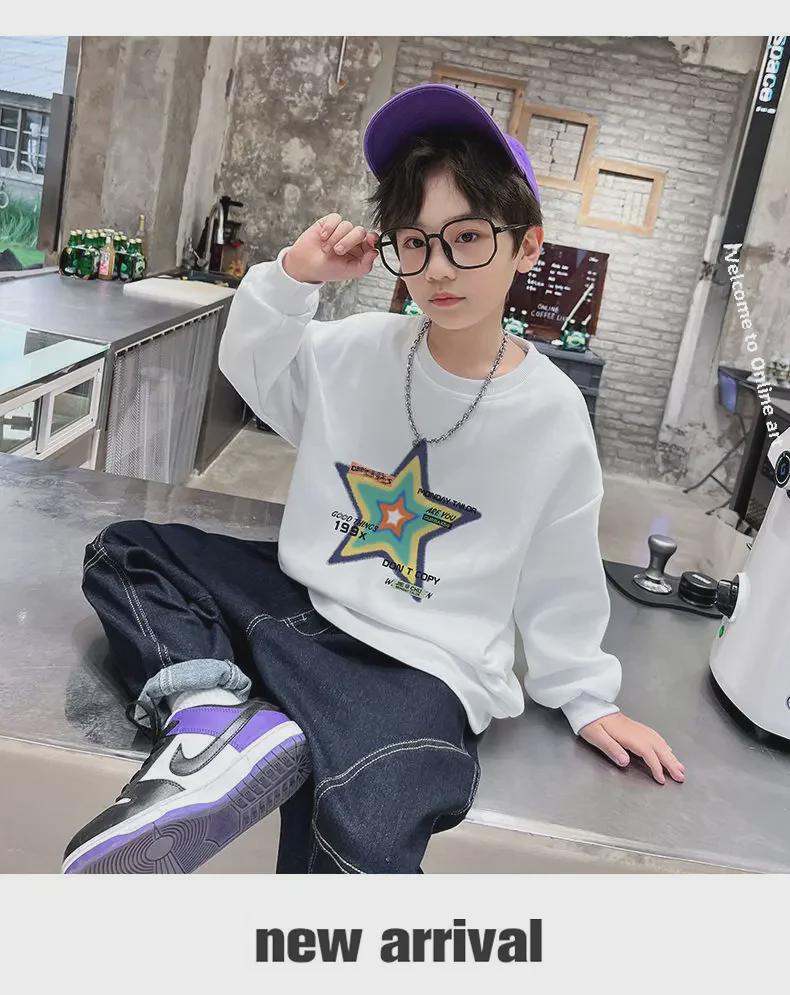 2023 Boys' Street Style Sweatshirt - Spring & Autumn Korean Trend