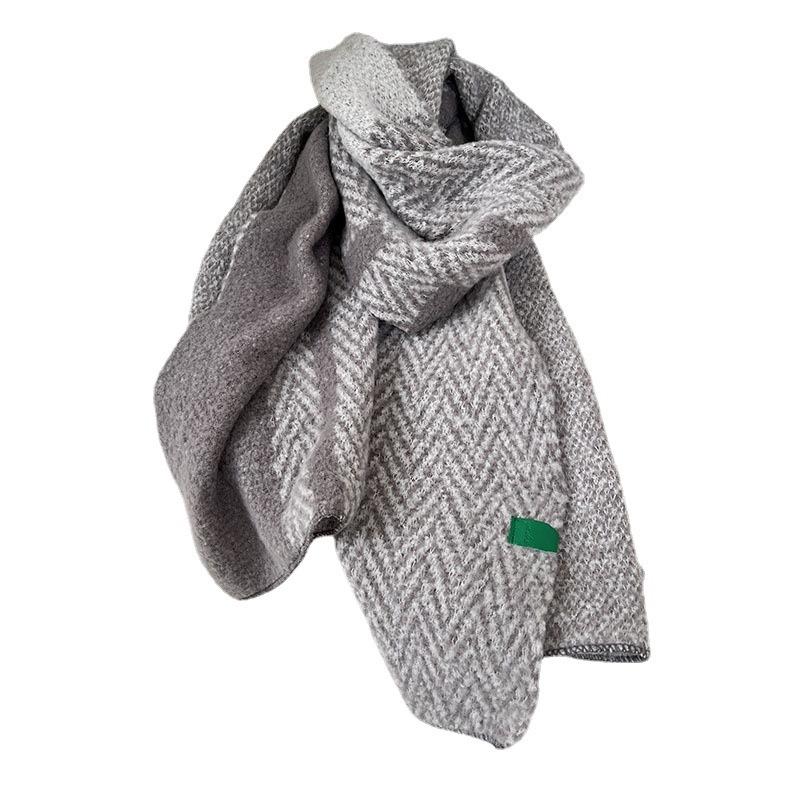 New Winter Atmosphere Warm Long Shawl Lengthened Thickened Versatile Knitted Scarf Scarf