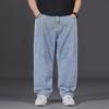 Men's Plus Size Autumn Loose Straight Wide-Leg Elastic Waist Jeans