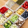 Контейнеры для пищевых продуктов с 4 отделениями для мяса и овощей с крышками, многоразовая прозрачная коробка для хранения закусок, кухонные инструменты, коробка для хранения свежести