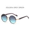 Vintage Round Sunglasses Steampunk Fashion Classic Gradient Eyewear Outdoor Punk Trendy Luxury Brand Design Metal Sun Glasses