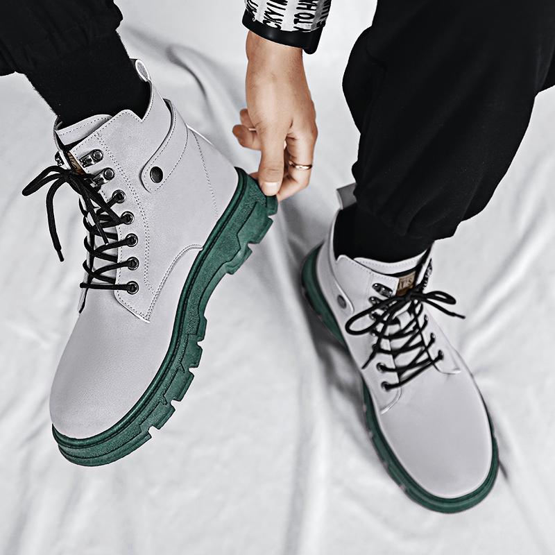 Fashion PARZIVAL 2024 Autumn NewMen Boots Men Casual Breathable Motorcycle Boots High-Top Platform Korean Style All-Match Worker Boot