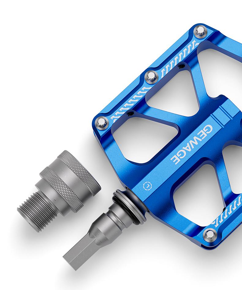 Lightweight Platform Bicycle Pedals with Aluminum Bearings and QR Quick Release