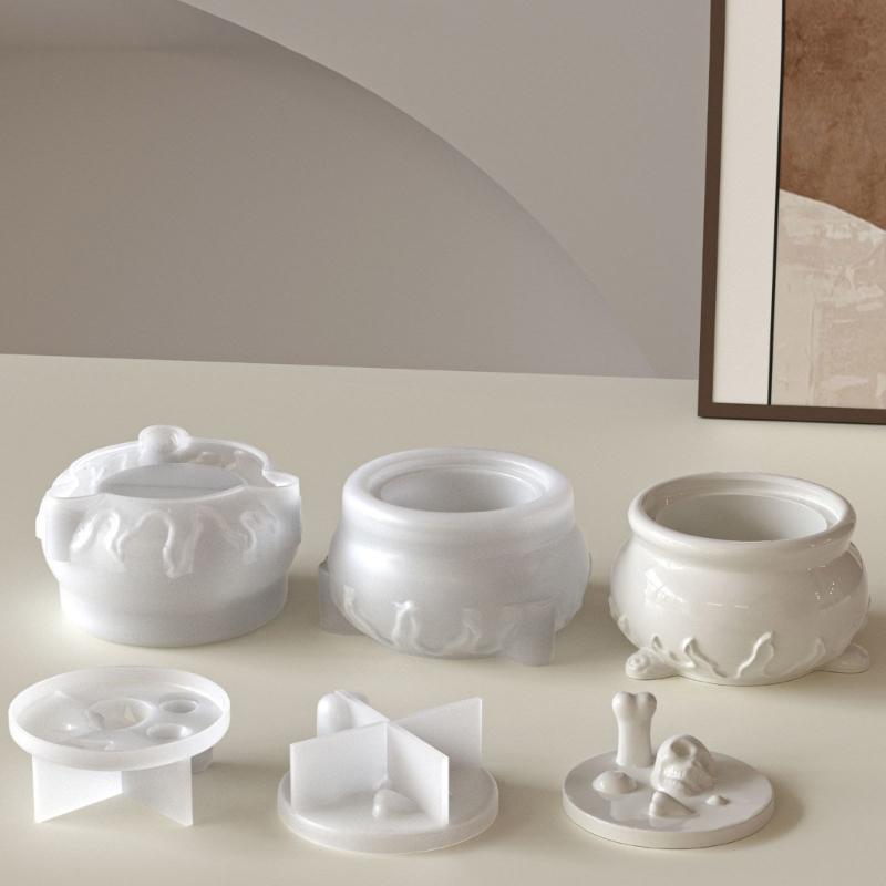 Силиконовые формы в виде черепа Инструмент для Хэллоуина Контейнер для хранения конфет Формы с гладкими поверхностями Силиконовая текстура