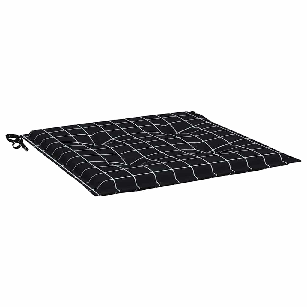Garden Chair Cushions 4 pcs Black Checkered Pattern 40x40x4 cm Fabric