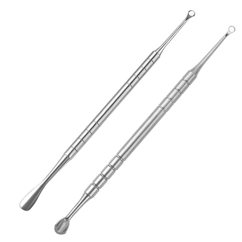 New Double-ended Nail Beveled Head Cuticle Pusher Remover Stainless Steel Cuticle Remover Manicure Sticks Nail Care Cleaner Tool