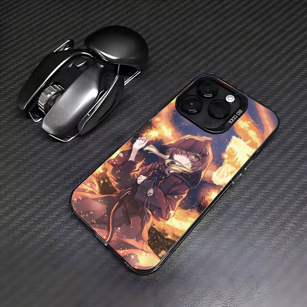 S-Чехол для телефона 'Тихая ведьма Моника' для iPhone17,16,15,14,13,12,11 Plus,Pro Max Цветной Серебряное покрытие Внутренняя крышка