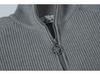 Men's Solid Color Zip-Up Long Sleeve Knitted Cardigan - Autumn/Winter