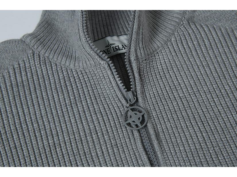Men's Solid Color Zip-Up Long Sleeve Knitted Cardigan - Autumn/Winter
