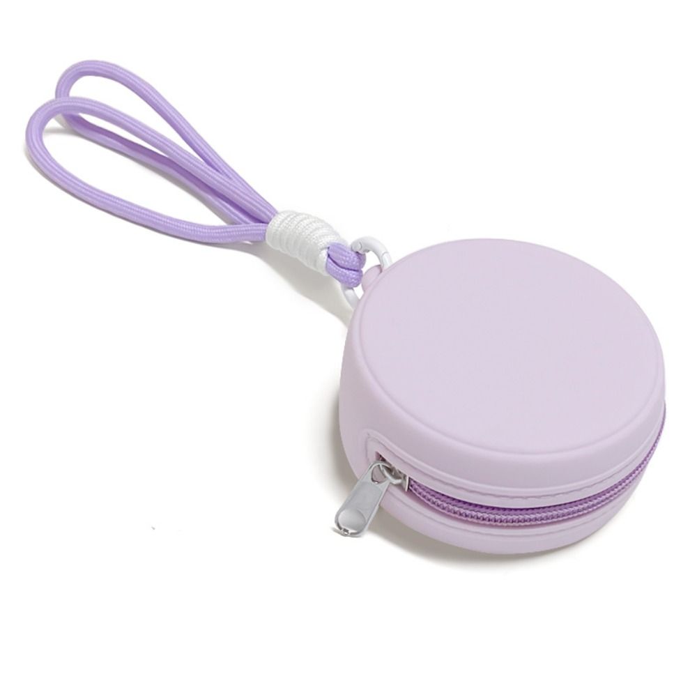 Multifunctional Silicone Earphone Bag Round Portable Waterproof Coin Purse with Rope Zipper Data Cable Storage Bag Travel