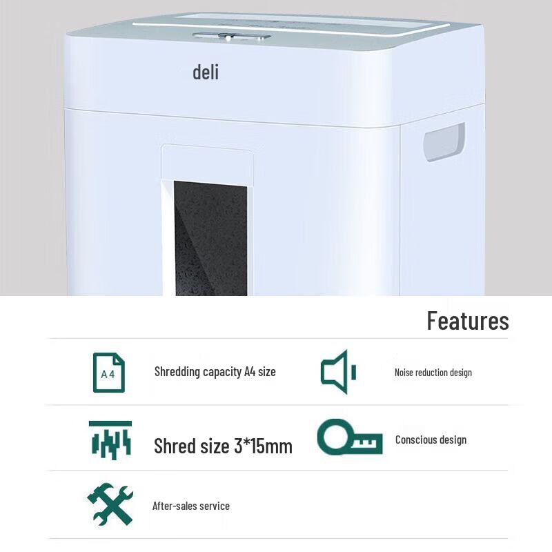 Deli Electric High-Security Office Paper Shredder CN plug (adapter included)