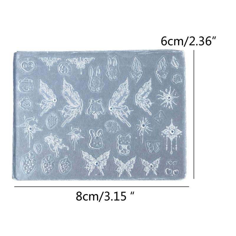 Silicone Nail Art Mold Embossing Patterns Nail Mould Decorations Versatile Jewelry Making Tools Handmade Carving Molds