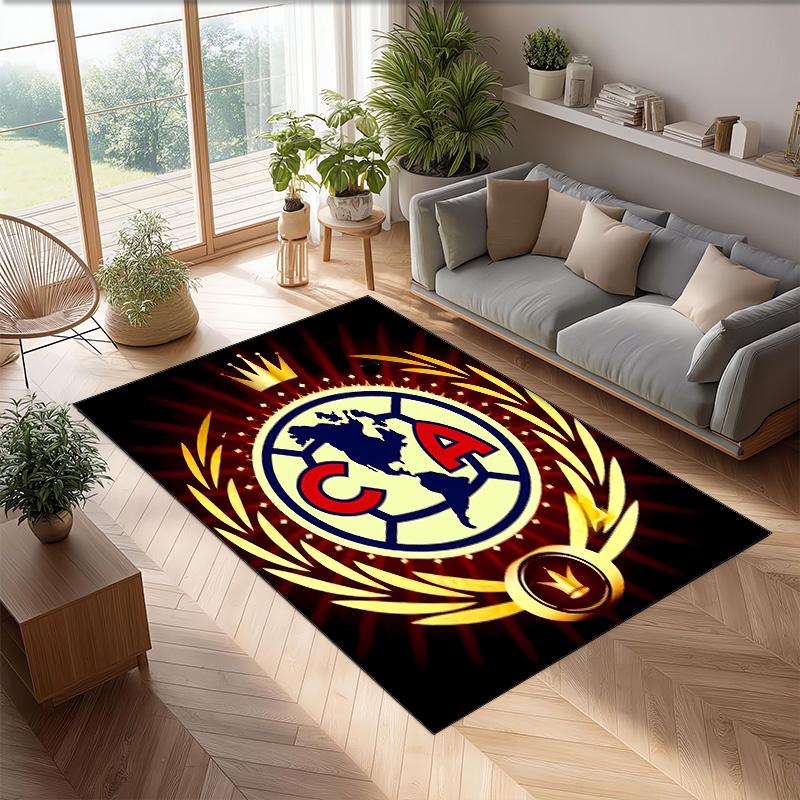 club América Printed Flannel Area Rug Non Slip Soft Polyester Floor Carpet Indoor Decor Mat for Bedroom Living Room Sofa
