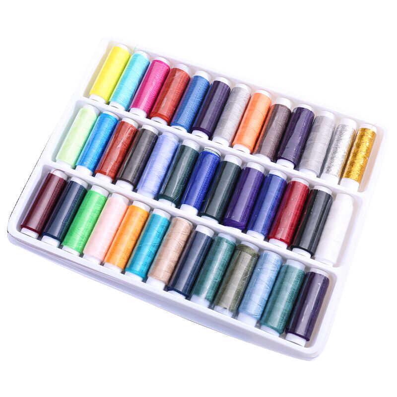 39-Color Needle & Thread Set: Includes Boxed Colored, Black & White Threads and Needles for Mending & Hand Sewing
