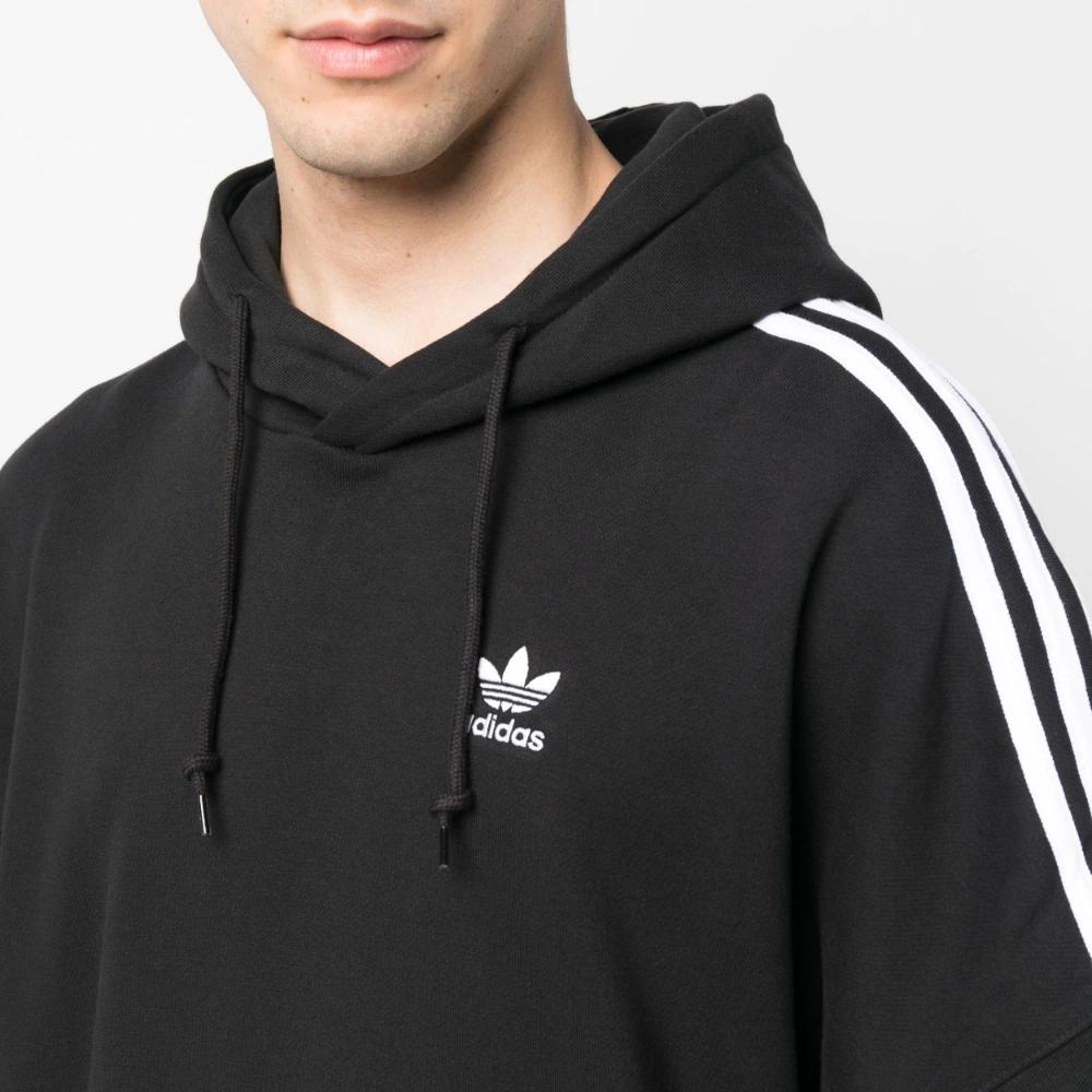 adidas Толстовка с капюшоном и логотипом-трилистником Originals, мужская толстовка с коротким рукавом, черная HS2068