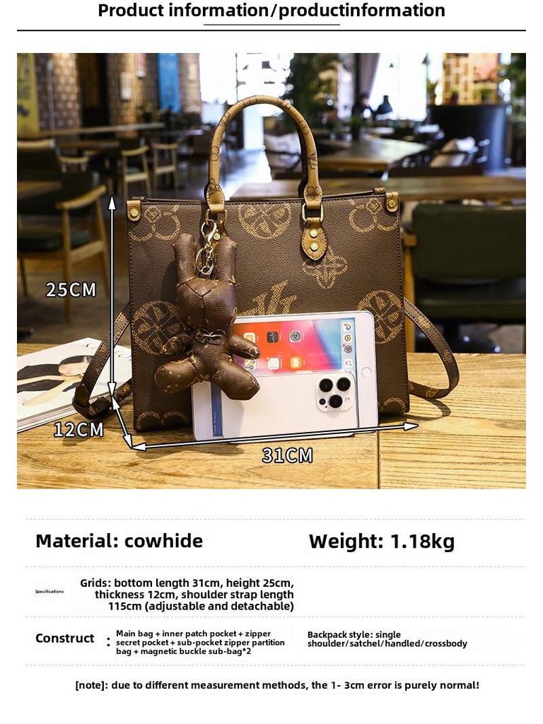 Guangzhou Women's Light Luxury Handbag: 2023 Large-Capacity High-End Floral Tote