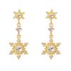 Christmas Snowflake Earring for Women Dainty Snowflake Pearl Drop Dangle Earrings Sparkly  Zirconia Snowflakes Stud Earrings