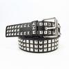 Punk Belt Women'S Square Beads Metal Rivets Pyramid Decoration Men'S And Women'S Pu Belt Hip Hop Jeans Belt