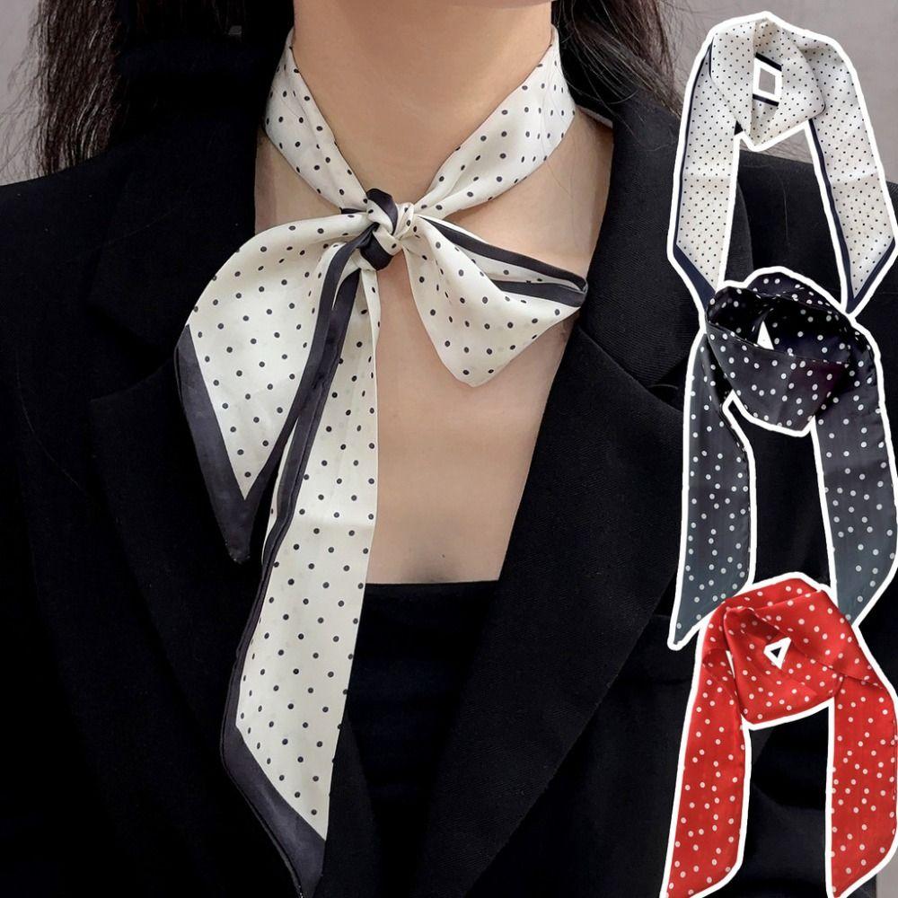 Polka Dot Neck Strap Luxury Hair Band Fashion Neck Scarf Clothing Accessories