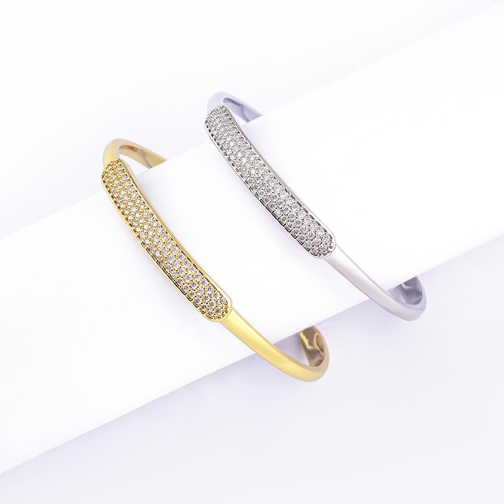 Nidin Light Luxury Women Men Party Birthday Opening Crystal Bracelet Cubic Zirconia Bangles Adjustable Jewelry Gifts Wholesale