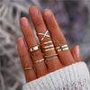 Simple Knuckle Midi Ring Set Vintage Plated Women/Girl Finger Stackable Rings Set DIY Jewelry Gifts