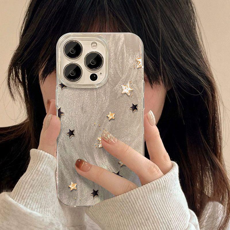 Совместим с Apple 17/15/14 Promax и iPhone 16/12, Минималистичный Звездный Защитный Чехол для Телефона.