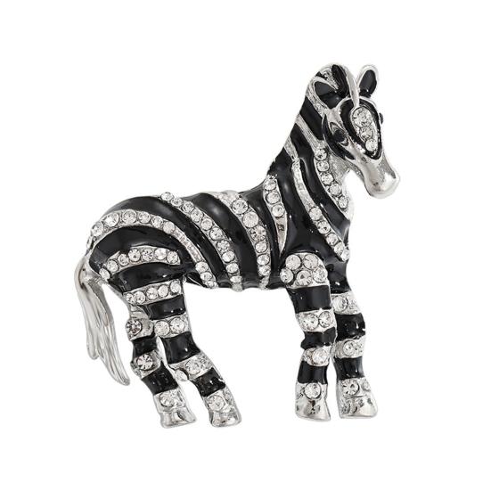 Brooch Pin Sparkling Rhinestones Inlaid Horse Design Brooch Retro Style Lapel Badge Fashion Accessories