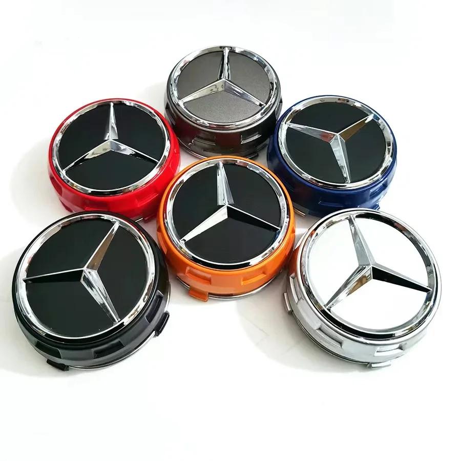 EJK4 2025 Hot For Benz 4PCS 75mm Car Wheel Center Hub Caps Cover For Mercedes Benz B/C/E/S Class A Class C200L GLC GLK CLA Accessorie