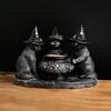 Halloween Black Cat Candlestick Resin Witch Cat Statue Tealight Candle Holder Gothic Figurine Table Centerpieces Home Decoration