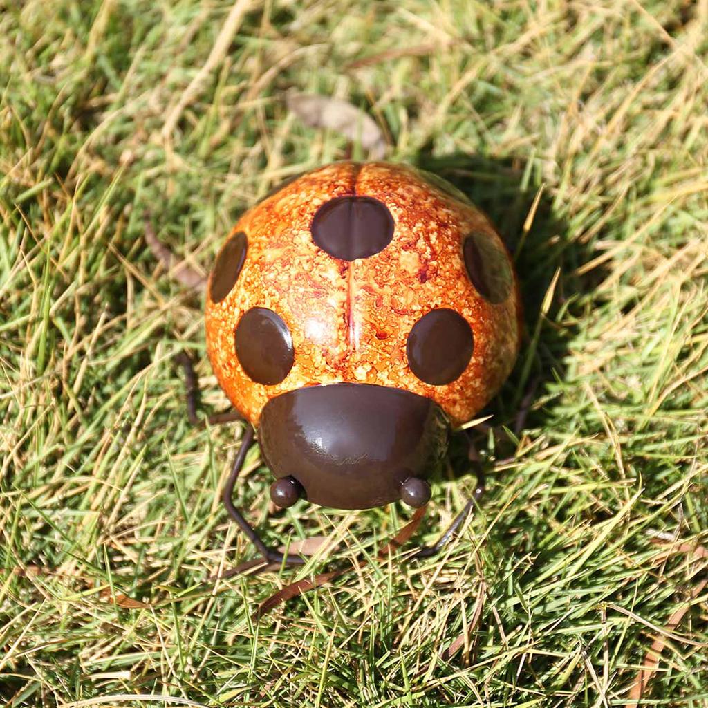 Tooarts Ladybug Wall Decoration Iron Cartoon Ladybug Fun Decoration Handicraft Garden or Children"s
