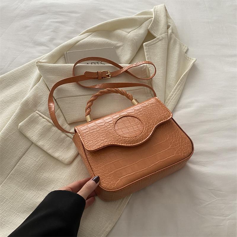 Fashionable Solid Color Bag for Women's New Winter Diamond Candy Color Hand-held One-shoulder Crossbody Bag Simple Small Square Bag