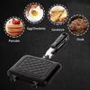 Double Sided Frying Pan Sandwich Maker Nonstick Grilled Sandwich and Panini Maker Pan with Handle Aluminum Flip Pan Easy Cooking