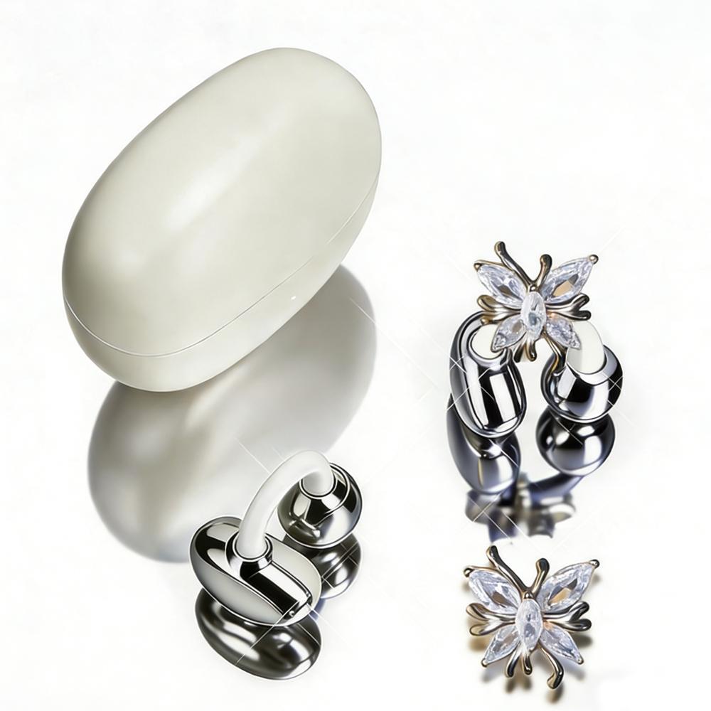 Беспроводные наушники-клипсы Bluetooth 5.6 с открытым ухом, стереонаушники-каффы в виде бабочки для спорта, активного отдыха, путешествий, модный подарок для женщин